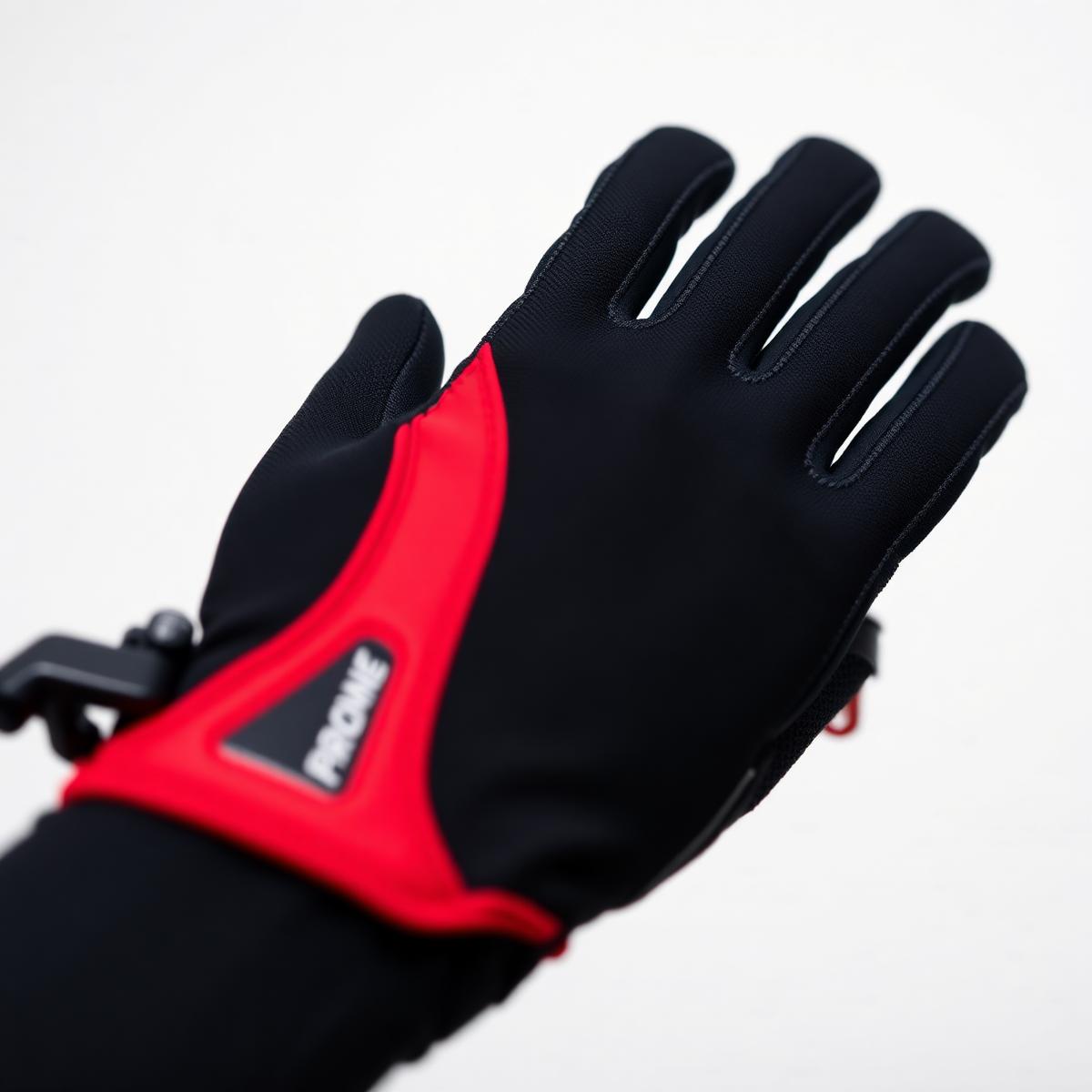 Premium black and red Latham cycling glove